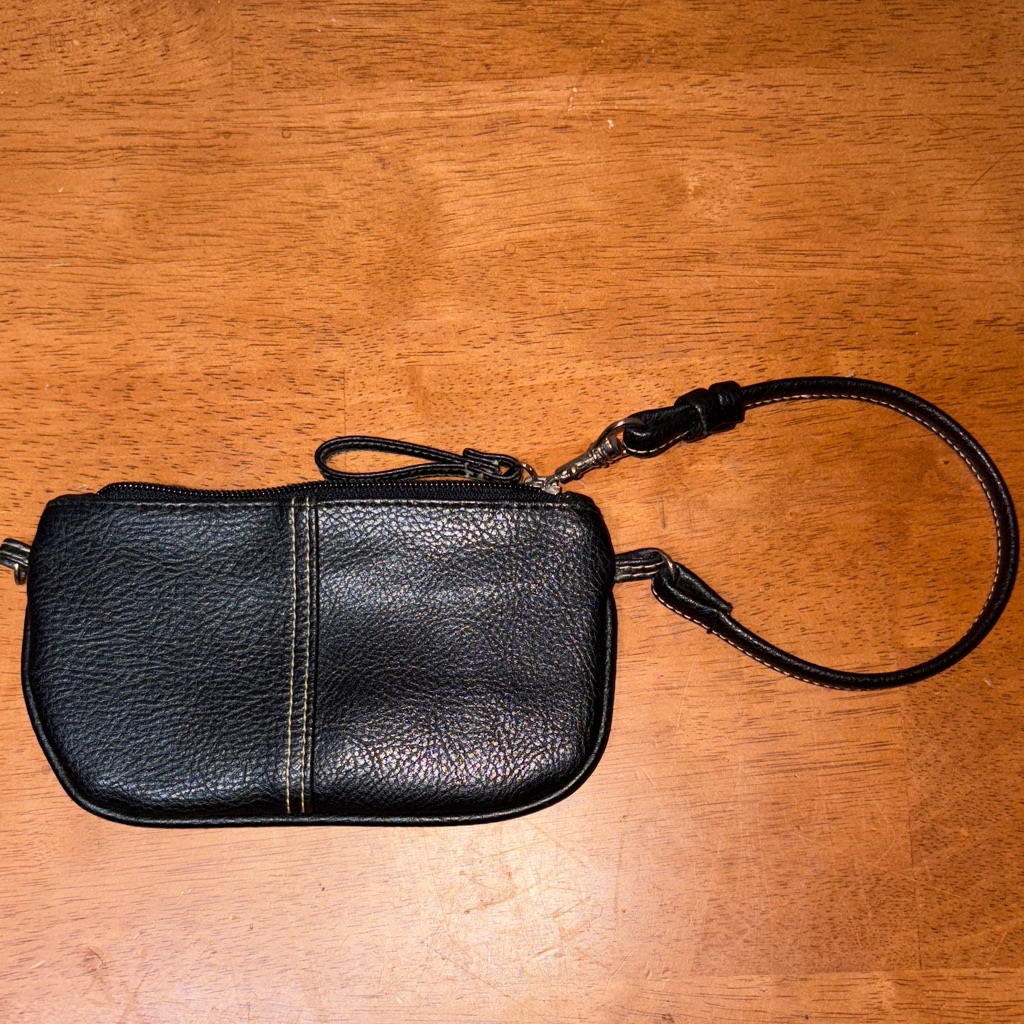 Black Leather Wristlet Black Leather Wristlet